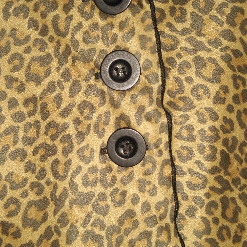 Reversible Suede Jacket Black & Leopard Print - image 7